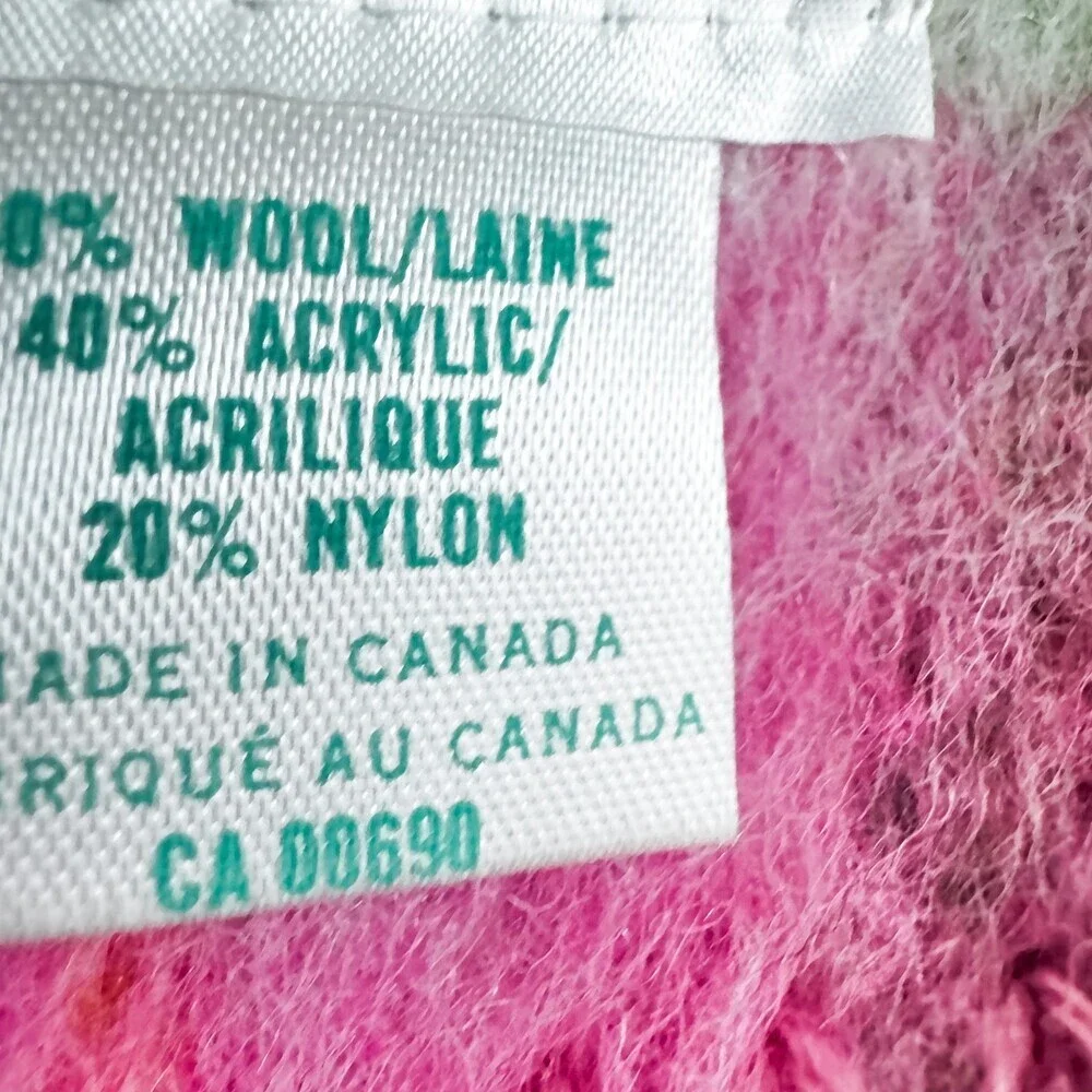 Ayers Vintage Pink Green Plaid Wool Blend Blanket